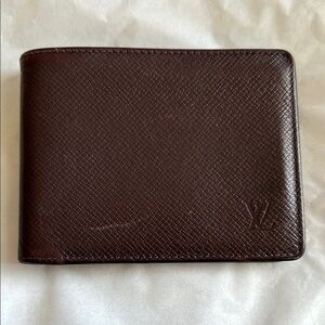 Louis Vuitton Brown Taiga Leather Wallet